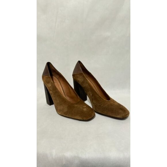 Free People Women's Heels Take Heart Block Brown Suede Size 39 US 8.5 - Picture 3 of 5